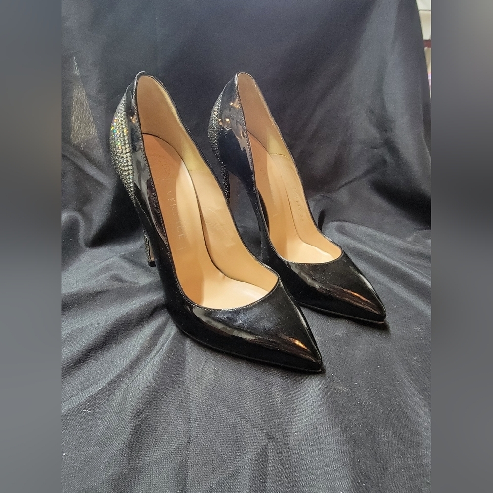 Versace - Leather & Crystal Heels